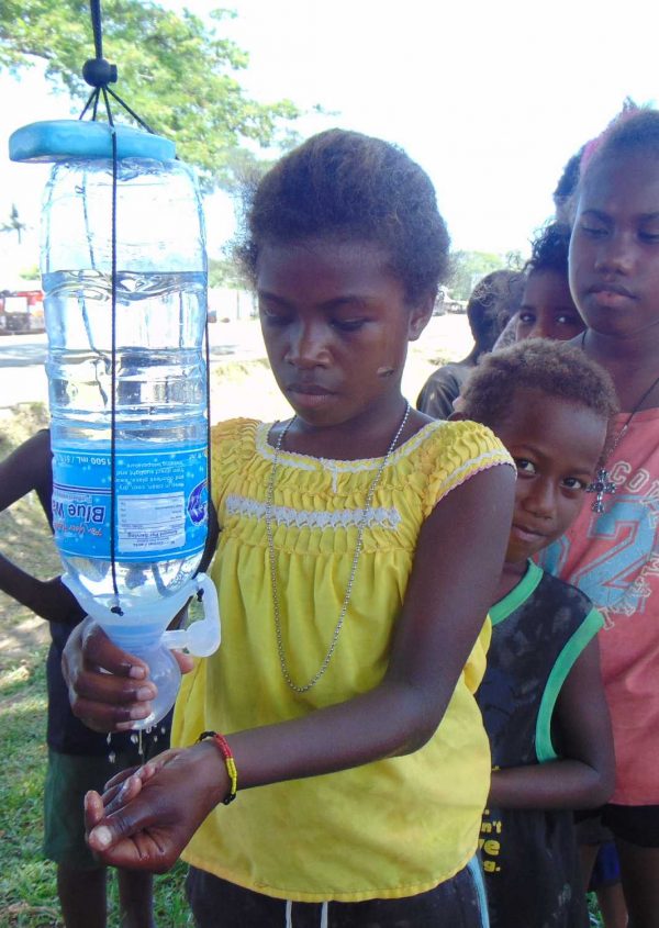handwashing in the Solomon Islands with Spatap Portable Tap 